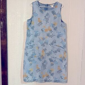 Christopher & banks denim floral dress large